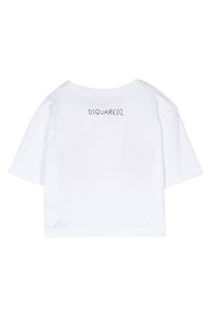 White cotton tshirt DSQUARED KIDS | DQ1572D00MMDQ100